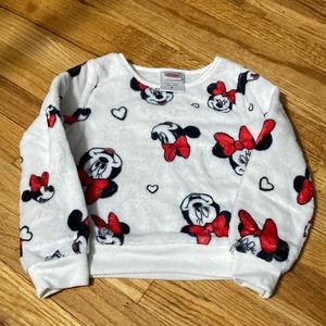 Minnie Mouse faux fur girls sweater